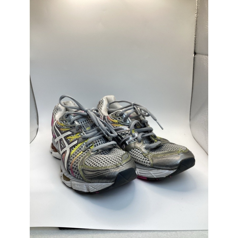 Asics Gel Nimbus 13 Women Size 9 Y2K Silver Pink Retro Running Shoes T192N